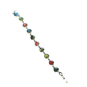 *Bundle and Save* Silver Tone Colorful heart bracelet